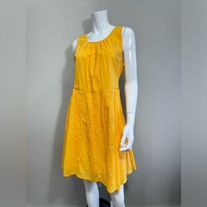 NEW J.CREW Yellow Sleeveless Pineapple Cotton Dress Summer Spring Beach